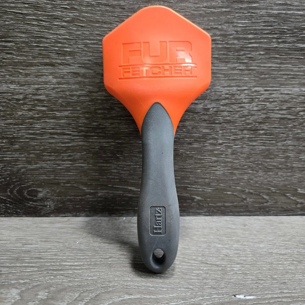 Hartz Groomers Best Fur Fetcher DeShedding Brush Dog Cat Orange Gray Tool